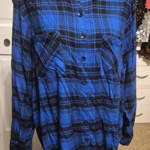 Torrid Blue and Black Checkered Men's Shirt